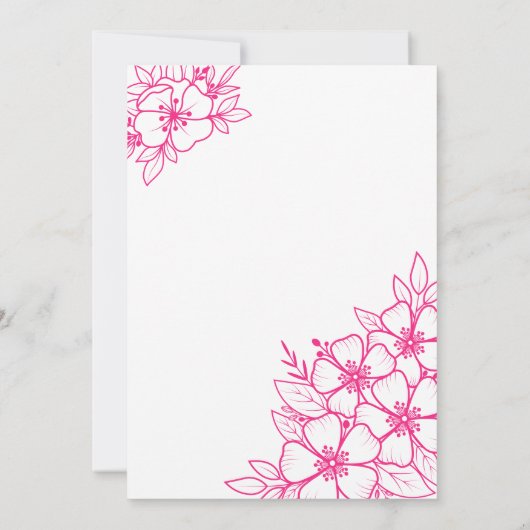 Elegant Bloemen Dertig Heet Roze 30ste Verjaardags Kaart (Achterkant)