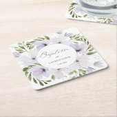 Elegant Bloemen Dop doopschrift Kartonnen Onderzetters (Schuin)