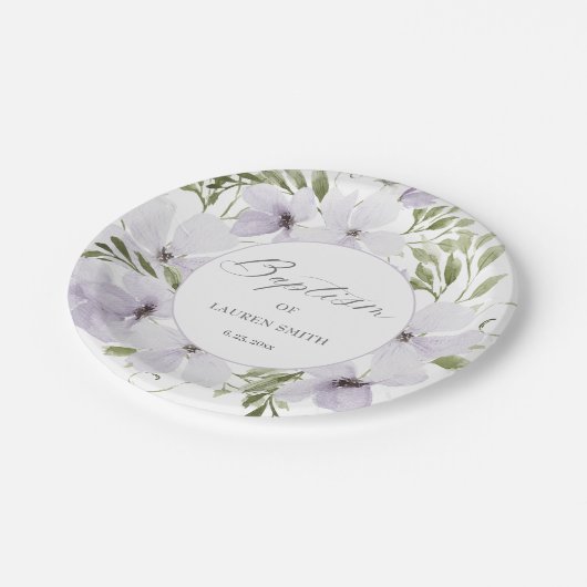 Elegant Bloemen Dop doopschrift Papieren Bordje (Gekanteld)