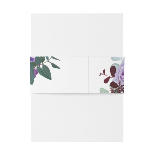 Elegant Bloemen Elegant Paarse Bloom Bruiloft Uitnodigingen Wikkel (Achterkant Voorbeeld)