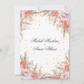 Elegant Bloemen en blad Islamitische Moslim Bruilo Kaart (Achterkant)