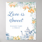 Elegant Bloemen en Citroenen Liefde is Zoet Poster (Voorkant)