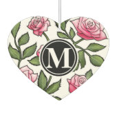 Elegant Bloemen en Monogram Luchtverfrisser (Achterkant)