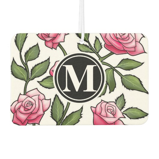 Elegant Bloemen en Monogram Luchtverfrisser (Voorkant)