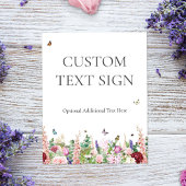 Elegant bloemen- en vlinders bruidsshower bord poster