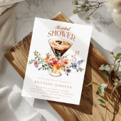 Elegant Bloemen Espresso Martini Vrijgezellenfeest Kaart