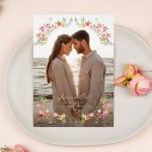 Elegant Bloemen Foto lijst Save the Date Wedding Kaart