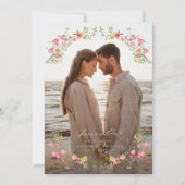 Elegant Bloemen Foto lijst Save the Date Wedding Kaart (Voorkant)