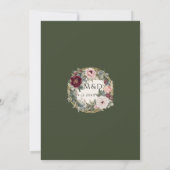 Elegant Bloemen  Frans Classic Goud Bruiloft Kaart (Achterkant)