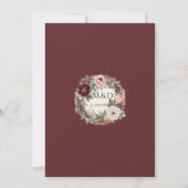 Elegant Bloemen  Frans Classic Wijnbruiloft Kaart (Achterkant)