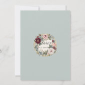 Elegant Bloemen  Frans Goud Classic Bruiloft Kaart (Achterkant)