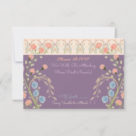 Elegant Bloemen Gast Uitnodiging Reactie (Voorkant)