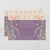 Elegant Bloemen Gast Uitnodiging Reactie (Voorkant / Achterkant)