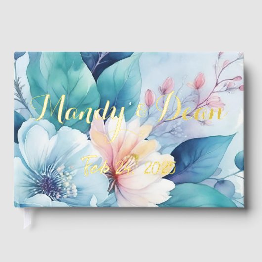 Elegant bloemen gastenboek (Voorkant)