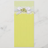 Elegant Bloemen Geel Lint Bruiloft Menu (Achterkant)