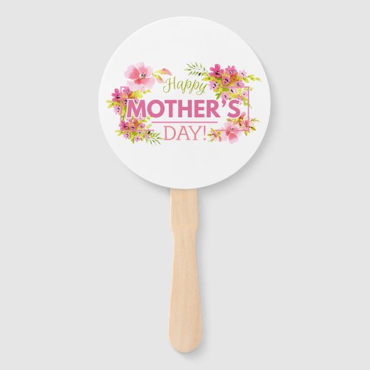 Elegant Bloemen Gelukkige Moederdag | Handventilat Handwaaier (Achterkant)