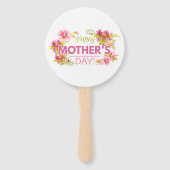 Elegant Bloemen Gelukkige Moederdag | Handventilat Handwaaier (Voorkant)