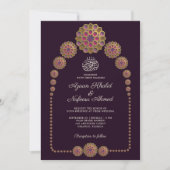 Elegant & Bloemen Geometrisch Patroon Islamitische Kaart (Voorkant)