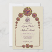 Elegant & Bloemen Geometrisch Patroon Islamitische Kaart (Voorkant)