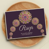 Elegant & Bloemen Geometrisch Patroon Islamitische RSVP Kaartje