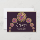Elegant & Bloemen Geometrisch Patroon Islamitische RSVP Kaartje (Voorkant)