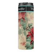 Elegant Bloemen Gepersonaliseerd Bruidsmeisje Thermosbeker (Achterkant)