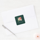 Elegant Bloemen Gepersonaliseerd Vierkante Sticker (Envelop)