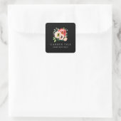 Elegant Bloemen Gepersonaliseerd Vierkante Sticker (Tas)