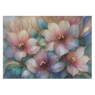 Elegant Bloemen Glas Snijplank