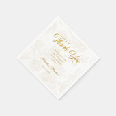 Elegant Bloemen Goud Bruiloft Party Servet (Hoek)