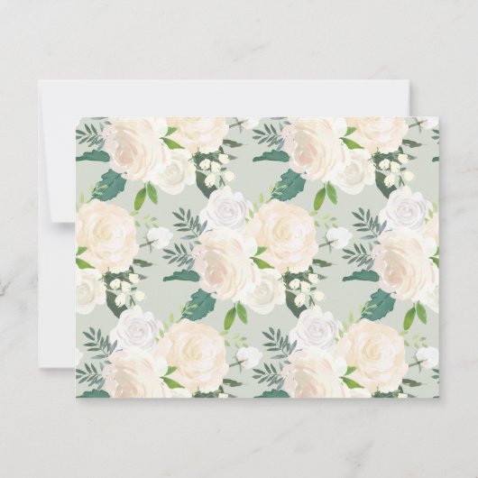 Elegant Bloemen Goud Kruis Meisje Doop Foto Bedankkaart (Achterkant)