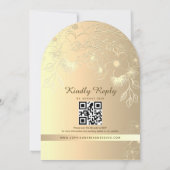 Elegant Bloemen Gouden Folie Bruiloft Kaart (Achterkant)