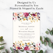 Elegant Bloemen Gouden Folie Bruiloft Kaart