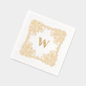  Elegant Bloemen Grens Monogram Folie Servetten (Links)