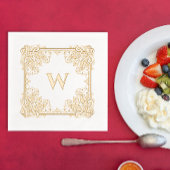  Elegant Bloemen Grens Monogram Folie Servetten