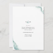 Elegant Bloemen, Groen, Sage Waterverf Bruiloft Kaart (Achterkant)