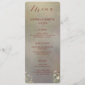 Elegant Bloemen Herfst Bruiloft Flat Menu (Voorkant)