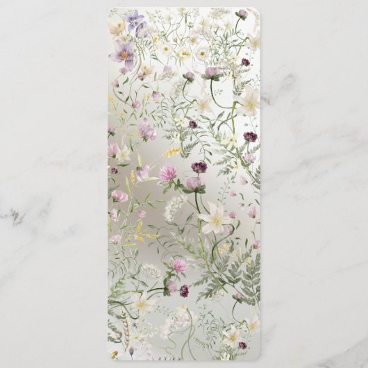 Elegant Bloemen Herfst Bruiloft Flat Menu (Achterkant)