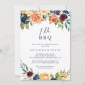 Elegant Bloemen Ik doe BBQ Verlovingsfeest Kaart (Voorkant)