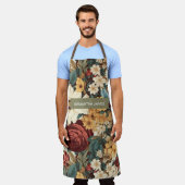 Elegant  Bloemen Ivoor & Kraft gepersonaliseerd Schort (Gedragen)