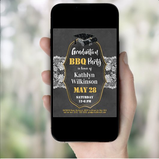 Elegant Bloemen  Kant 3 Foto Afstuderen Kaart