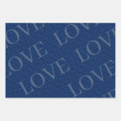 Elegant Bloemen Kant op Marine Blauw Bruiloft Inpakpapier Vel (Voorkant 3)