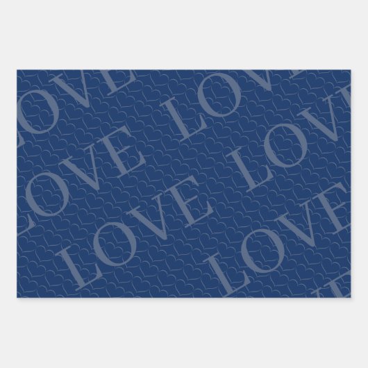 Elegant Bloemen Kant op Marine Blauw Bruiloft Inpakpapier Vel (Voorkant 3)