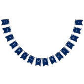 Elegant Bloemen Kant op Marine Blauw Bruiloft Vlaggetjes (Alle)