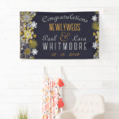 Elegant Bloemen Kant Party Bruiloft Spandoek (Insitu)