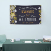 Elegant Bloemen Kant Party Bruiloft Spandoek (Beurs)