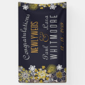 Elegant Bloemen Kant Party Bruiloft Spandoek (Verticaal)