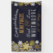 Elegant Bloemen Kant Party Bruiloft Spandoek (Verticaal)