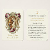 Elegant Bloemen Katholiek Bruiloft Gebed Kaart (Voorkant /achterkant)