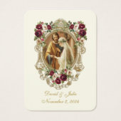 Elegant Bloemen Katholiek Bruiloft Gebed Kaart (Voorkant)